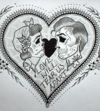 Heart and Skull Tattoo Sketch