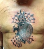 Heart With Chains And Spider Webs Tattoo Picture