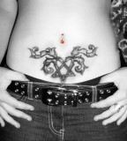 Heartagram Tattoo for Women Abs