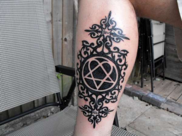 Beautiful Heartagram Tattoo Design for Arm