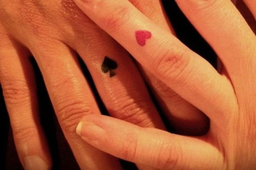 hearts and spades couples tattoos