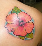 Simple Hibiscus Flower Tattoo For Girls