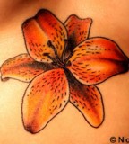 Orange Hawaiian Hibiscus Tattoo Design