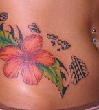 Sexy Belly Hibiscus Flower Tattoos Meaning Women
