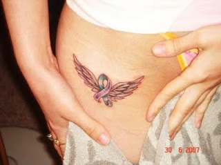 Small Wings Hip Tattoo Design for Women