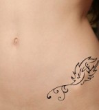 Simple Tribal Tattoo on Hip for Girls