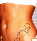 Star Tattoo Design on Hip for Women