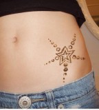 Cute Star Shaped Tattoo Design on Hip for Girls