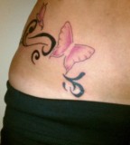 Butterfly Hip Tattoo Design for Girls