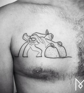 hippo-chest-tattoo-by-mo-ganji