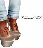 Chic Horns and Halos Diamond Foot Tattoo for Women