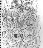 Complcated Hourglass Sketch for Tattoo Design