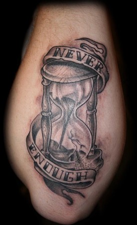 Never Enough Hourglass Tattoo Design