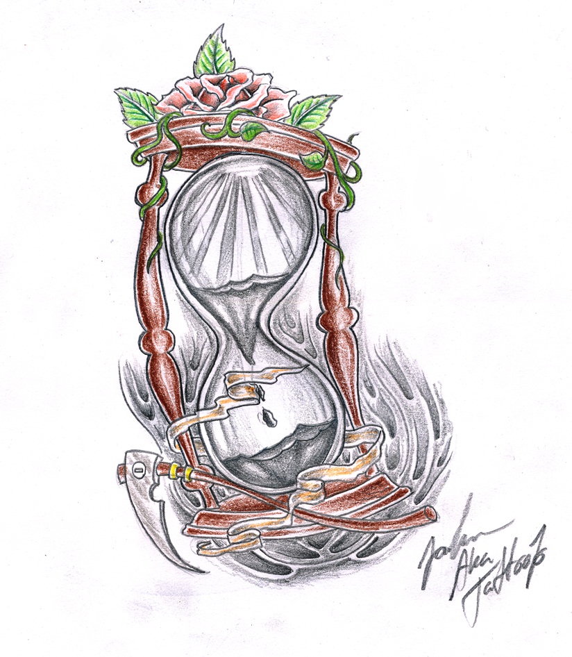 Hourglass Sketch for Tattoo Design