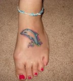 Dolphin Tattoo Design On Foot