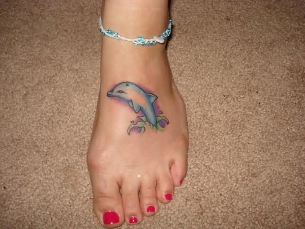 Dolphin Tattoo Design On Foot