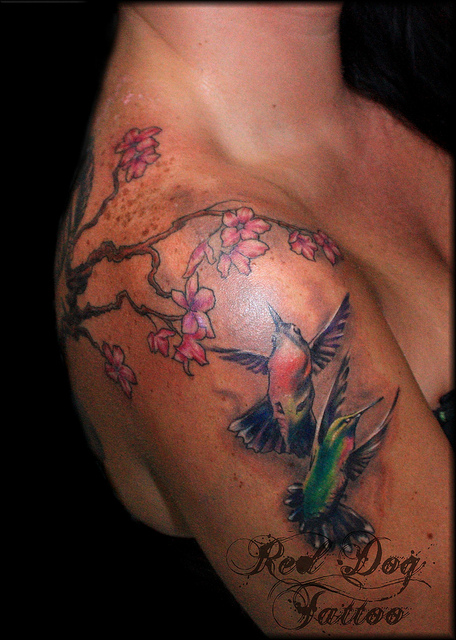 Cute Hummingbird Tattoo Design for Women
