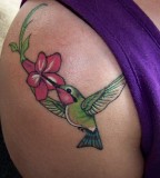 Hummingbird On Shoulder Tattoo Design