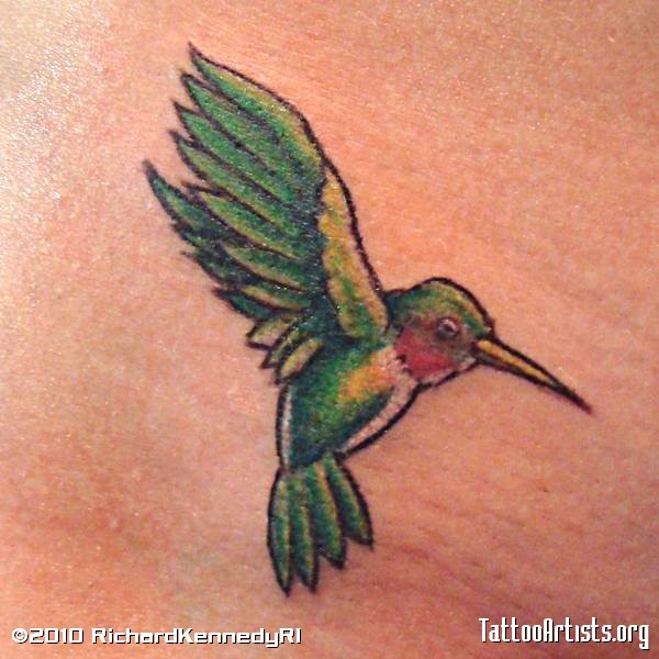 Green Hummingbird Tattoo Design