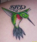 Green Hummingbird Tattoo Design 