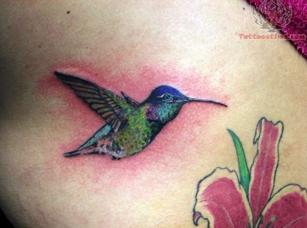 Peaceful Hummingbird Tattoo For Girls
