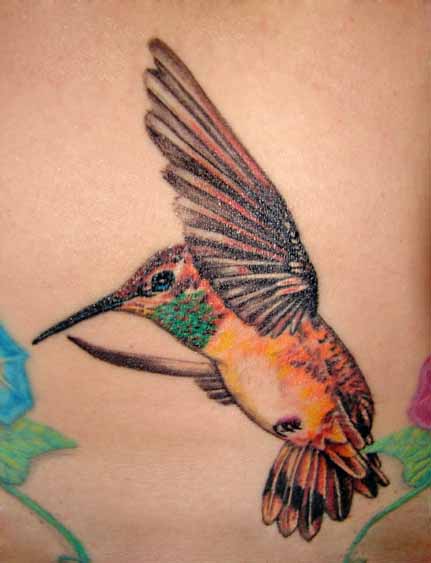 Good Carving Hummingbird Tattoos Design Ideas