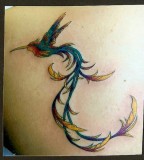 Long Tail Hummingbird Tattoo Design