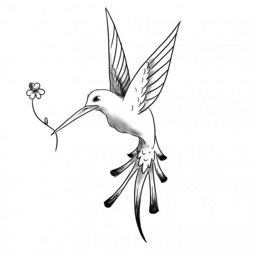Flying Hummingbird Tattoo Sketch Design | TattooMagz › Tattoo Designs ...