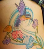Purple Hummingbird Tattoo Design