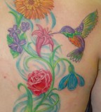 Hummingbird and Cherry Blossom Tattoo Design Ideas