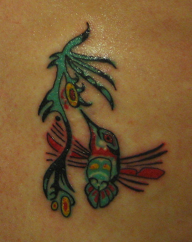 Cute Small Tattoo of Hummingbird