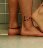 Sexy Couples Puzzle Tattoos On Leg