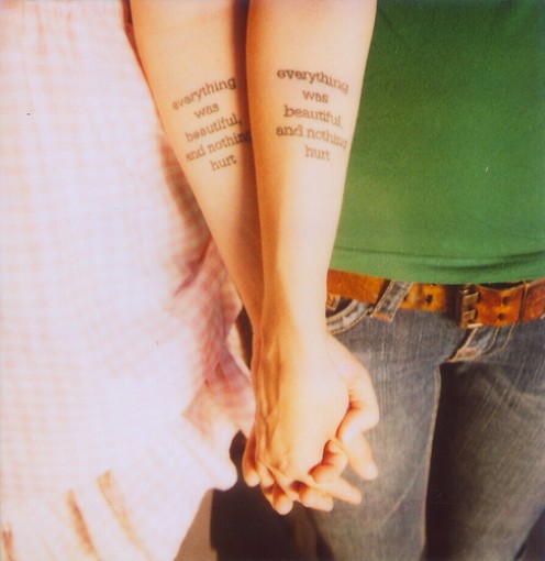 Quote Matching Tattoo Ideas For Couples In Forearm