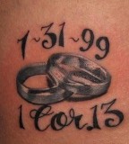 Matching Tattoos On A Husband And Wife Wifes Hip Photos