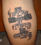 In Loving Memory Unique Cross Shaped Tattoo Design