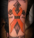 Good Looking In Loving Memory Dad Tattoo Design on Forearm