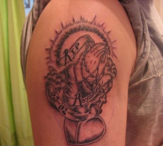 Beautiful In Loving Memory Memorial Rip Tattoo on Arm