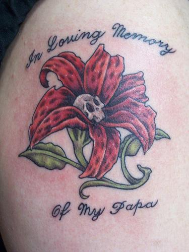 In Loving Memory Of My Papa Memorial Rose Tattoo Design Picture