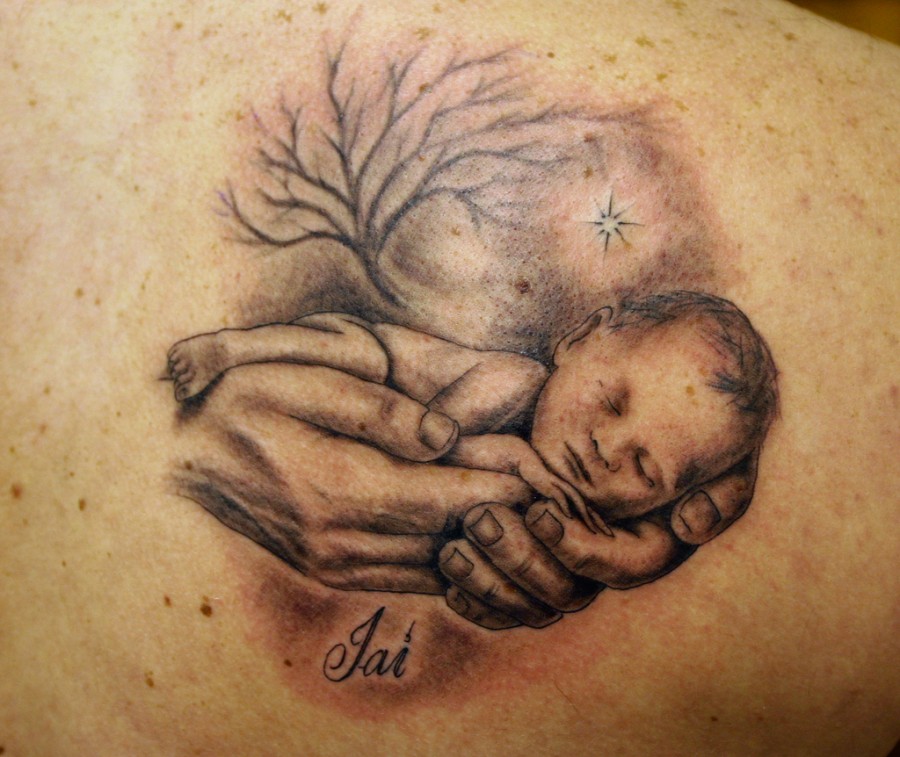 Cute In Loving Memory Baby Tattoo Design
