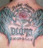 Full Back In Loving Memory Tattoo Design Picture