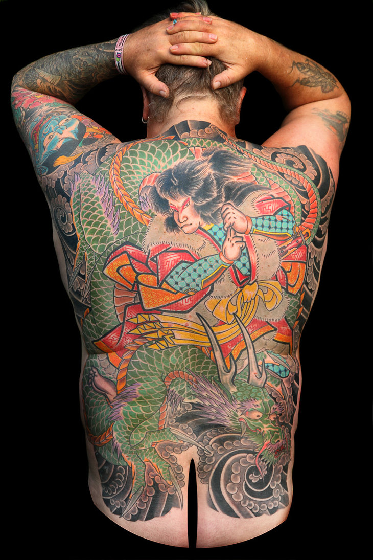 Back Piece Japanese Dragon Tattoos