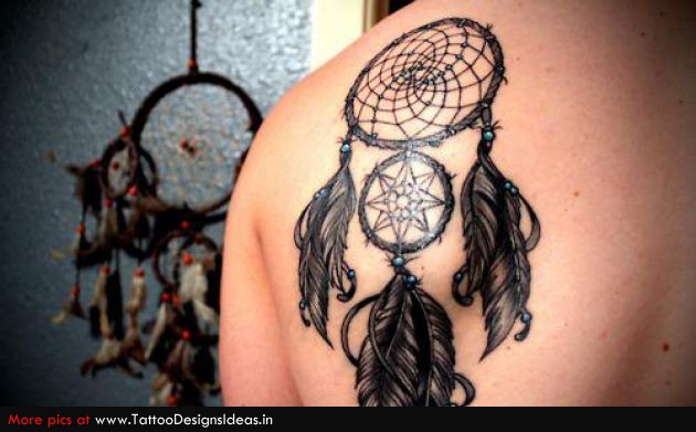 Tatto Design Of Dreamcatcher Tattoos on the Shoulder