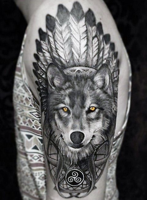 indian-wolf-tattoo