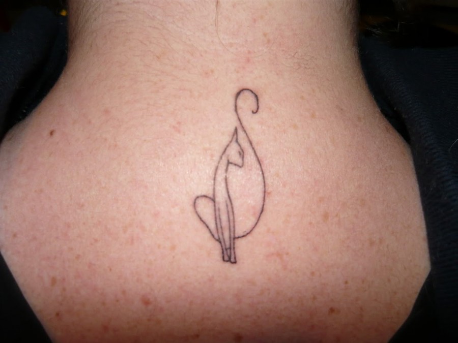 Cute Infinity Sign Themed Tattoo Design on the Neck