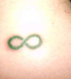 Gorgeous Green Infinity Symbol Tattoo Design