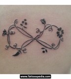 Infinity Combined Flower Symbol Tattoo Design Sample Pic