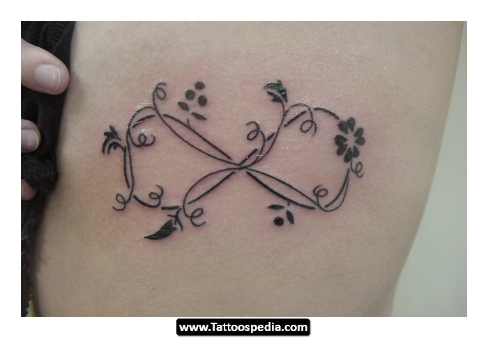 Infinity Combined Flower Symbol Tattoo Design Sample Pic