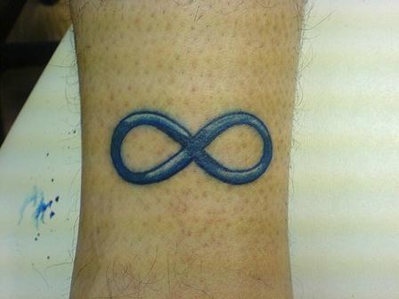 Awesome Blue Infinity Sign Tattoo Design Picture