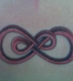 Gorgeous Red Black Infinity Sign Tattoo Design 