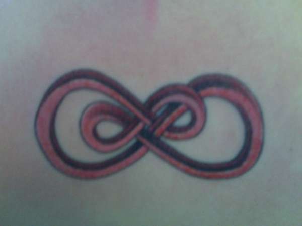 Gorgeous Red Black Infinity Sign Tattoo Design